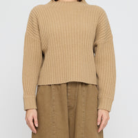 Chunky Ribbed Mock Neck - FW26 -Caramel