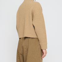 Chunky Ribbed Mock Neck - FW26 -Caramel