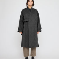 Wrap Wool Coat - FW26 - Charcoal Gray