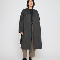 Wrap Wool Coat - FW26 - Charcoal Gray
