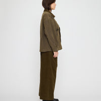 Panel Pockets Shirt Jacket - Waxed Edition - FW26 - Olive Brown