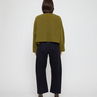 Oversized V-Neck Sweater - FW26 - Kelp Green