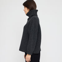 Chunky Ribbed Turtleneck Sweater - FW26 - Charcoal