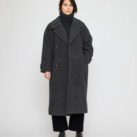 Double Breasted Wool Coat - FW26 - Charcoal Gray