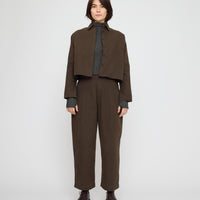 Signature 3/4 Cropped Shirt Jacket - Brushed Canvas Edition - Taupe Brown