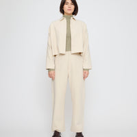 Signature 3/4 Cropped Shirt Jacket - Brushed Canvas Edition - Off-White