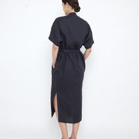 Linen Shirtdress - SS25 - Charcoal Blue