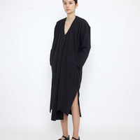V-Neck Cocoon Midi Dress - SS25 - Black