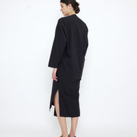 V-Neck Cocoon Midi Dress - SS25 - Black