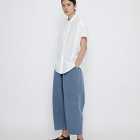 Mandarin Cocoon Short Sleeves Shirt - SS25 - Off-White