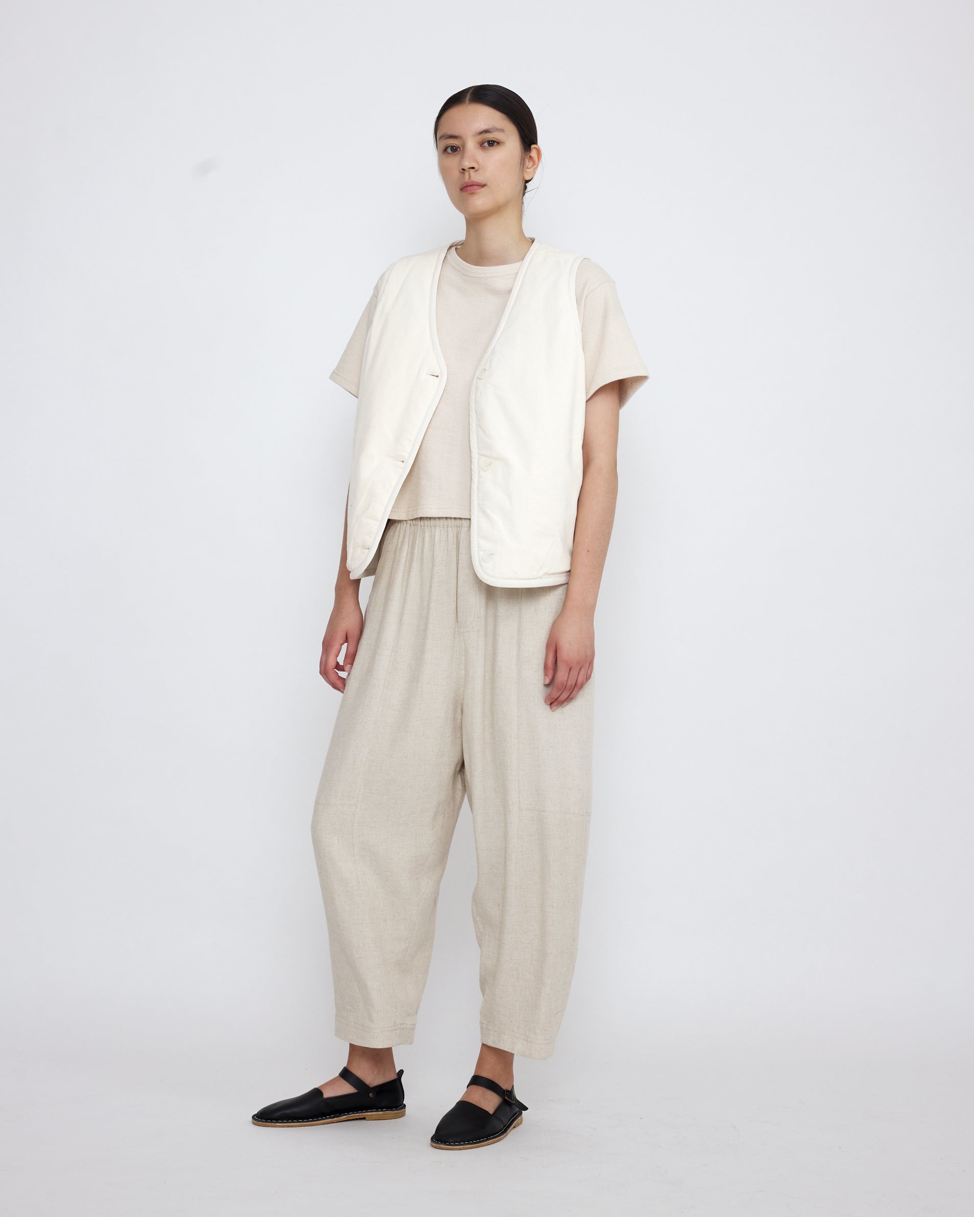 Reversible Quilted Vest - SS25 - Antique White – 7115 by Szeki