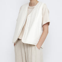 Reversible Quilted Vest - SS25 - Antique White