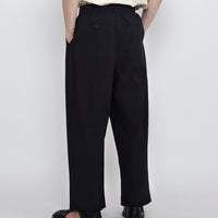 Signature Pleated Trouser - Textured Edition - Textured Black