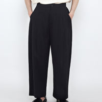 Signature Pleated Trouser - Textured Edition - Textured Black