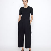Signature Pleated Trouser - Textured Edition - Textured Black