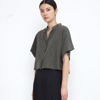 Mandarin Top - SS25 - Pewter Green