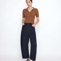 Collared V-Neck Fine Knit - SS25 - Rust