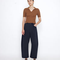 Collared V-Neck Fine Knit - SS25 - Rust