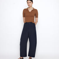 Collared V-Neck Fine Knit - SS25 - Rust