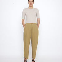 Signature Pleated Trouser - Textured Edition - Textured Dijon