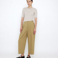 Signature Pleated Trouser - Textured Edition - Textured Dijon