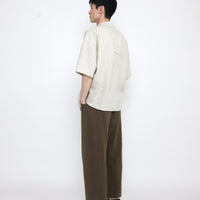 Linen Oversized Short Sleeves Shirt - SS25 - Sand Beige
