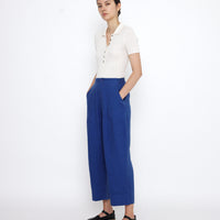 Linen Pleated Trouser - SS25 - Cobalt