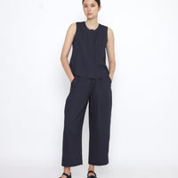 Linen Playtop - SS25 - Charcoal Blue