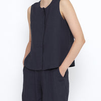 Linen Playtop - SS25 - Charcoal Blue