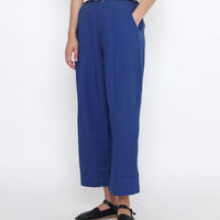 Linen Pleated Trouser - SS25 - Cobalt