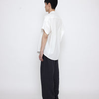 Mandarin Cocoon Short Sleeves Shirt - SS25 - Off-White