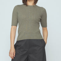 Ribbed Short Sleeves - SS26 - Sage Gray