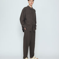 Elastic Dropped Crotch Trouser - SS26 - Olive Gray