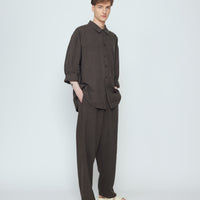 Elastic Dropped Crotch Trouser - SS26 - Olive Gray