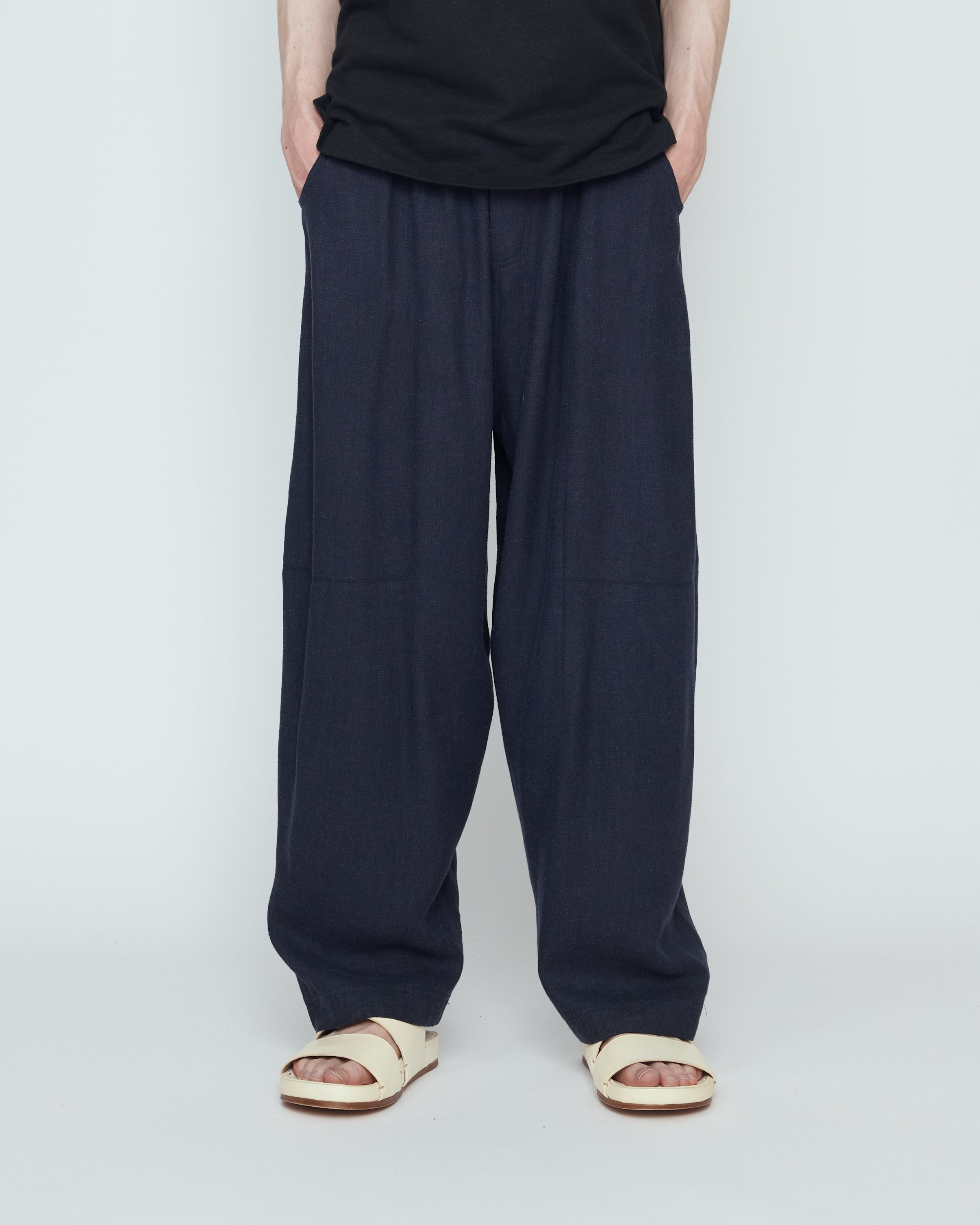Elastic Panel Barrel Trouser - SS26 - Navy Black – 7115 by Szeki