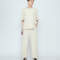 Signature Pleated Trouser - Canvas Edition - Oatmeal