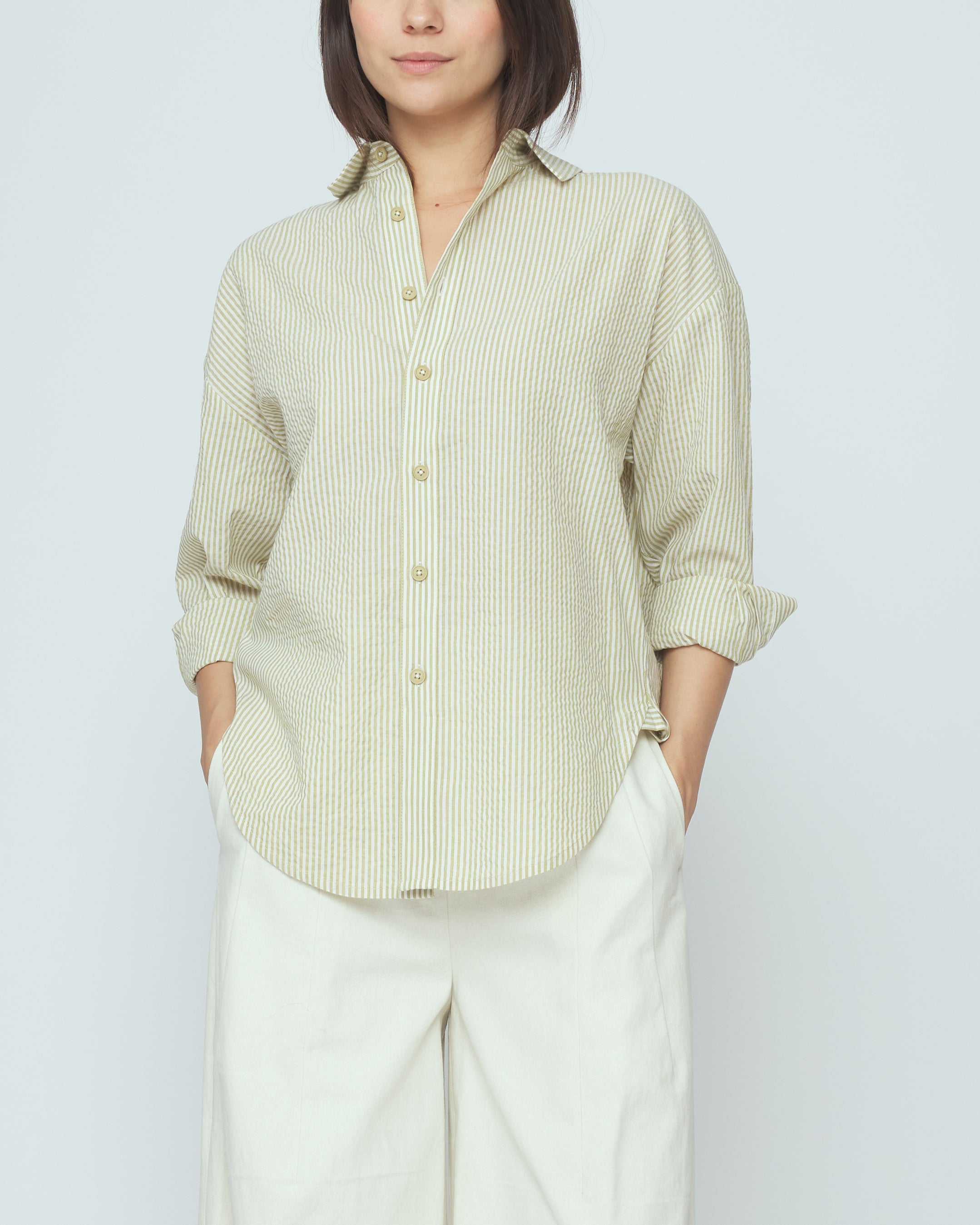 Striped Dolman Shirt - SS26 - Mustard Stripes – 7115 by Szeki