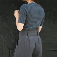 Paper-Bag Pleated Trouser - SS26 - Navy