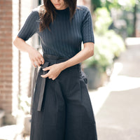 Ribbed Short Sleeves - SS26 - Stone Navy