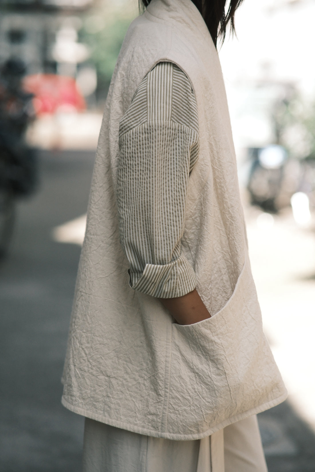 Reversible Vest - SS26 - Bone White