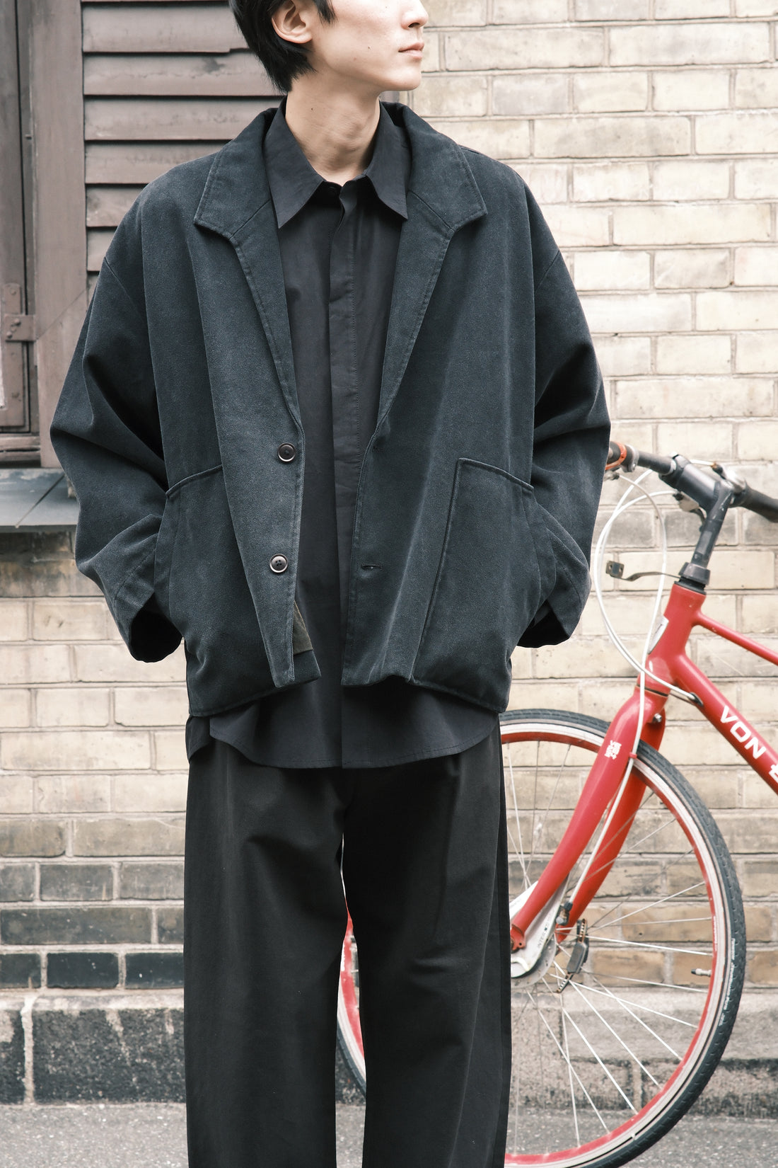 Lapel Short Coat - SS26 - Washed Black