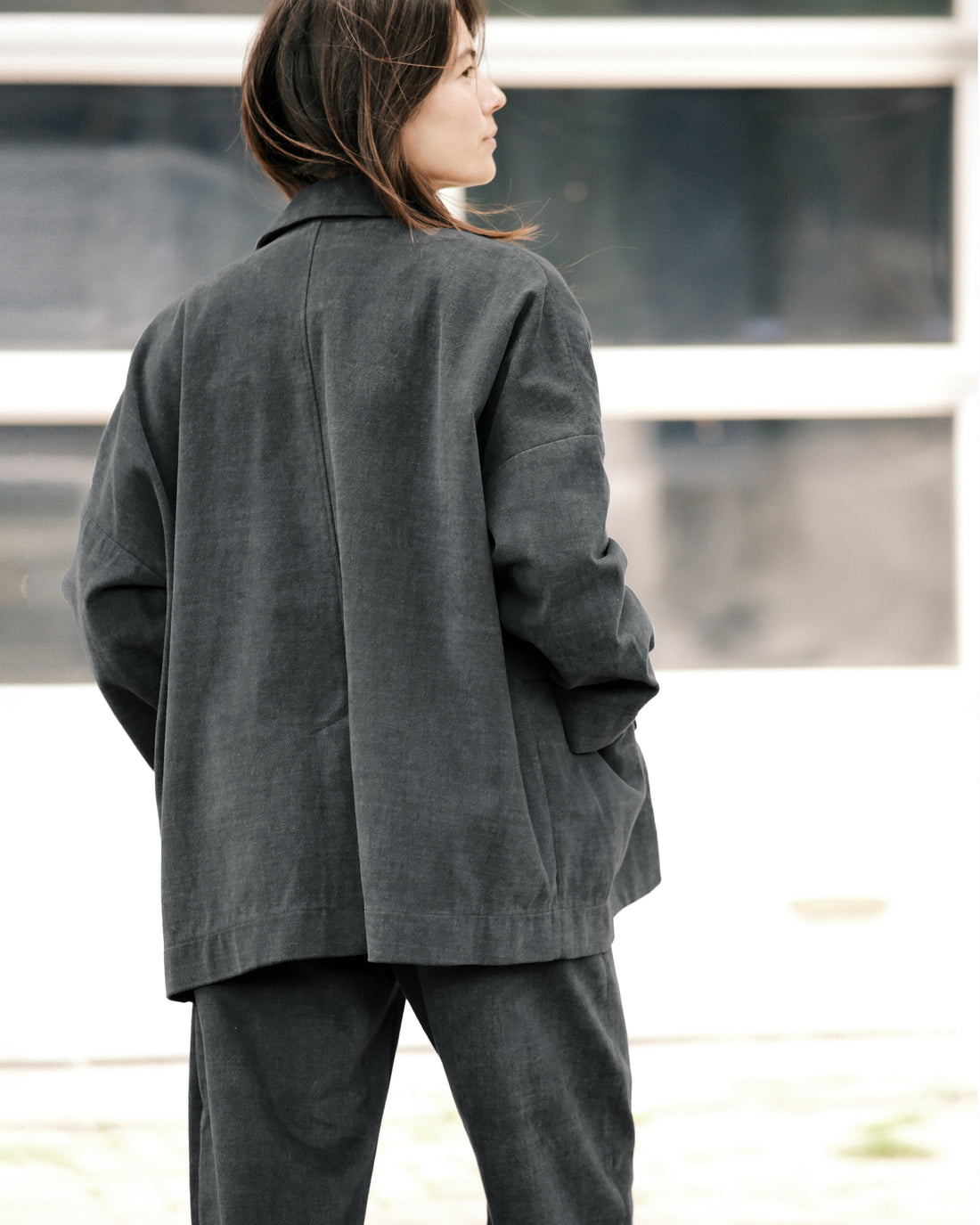 Oversized Blazer - SS26 - Charcoal Black