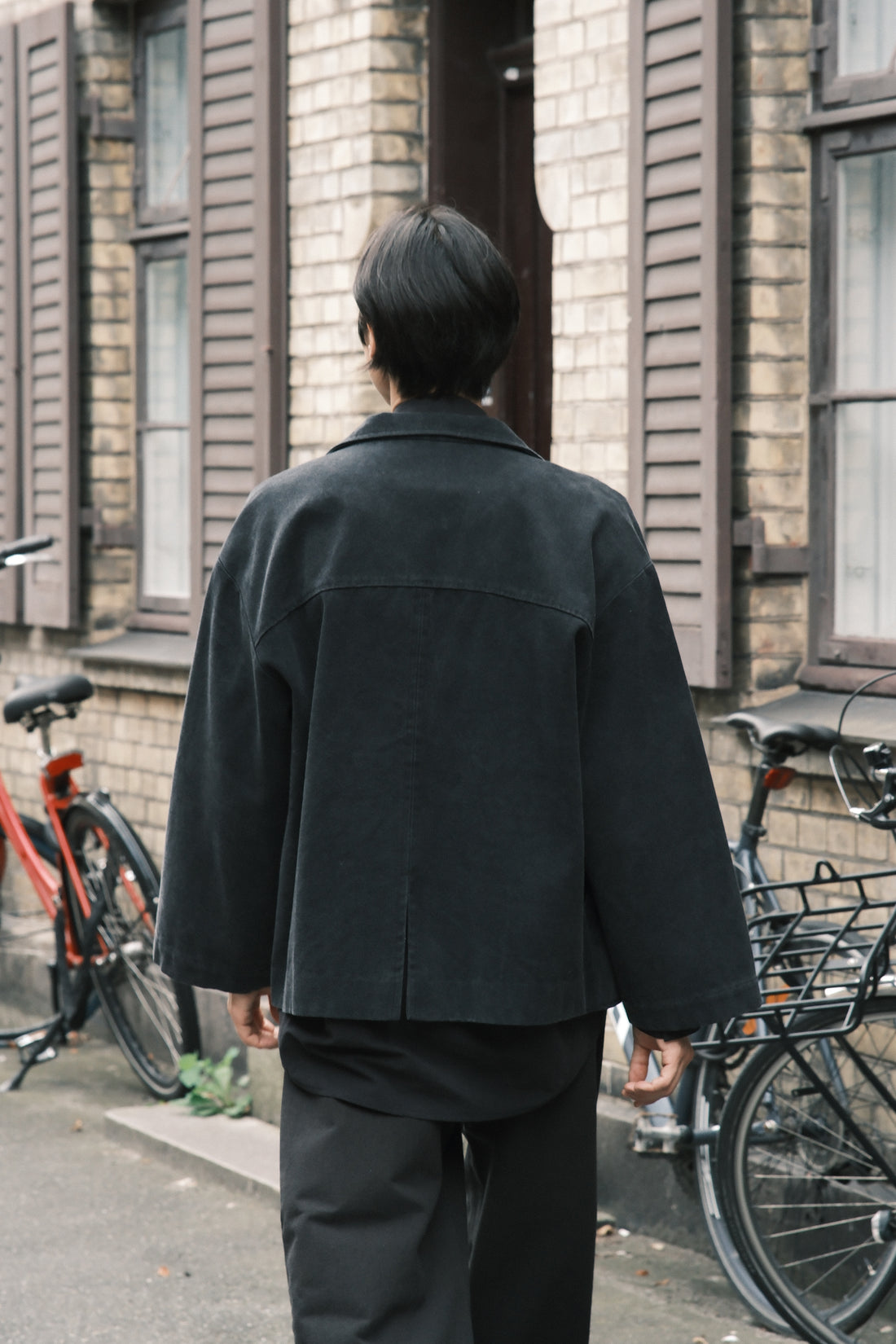 Lapel Short Coat - SS26 - Washed Black