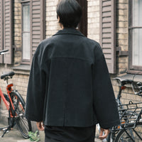 Lapel Short Coat - SS26 - Washed Black