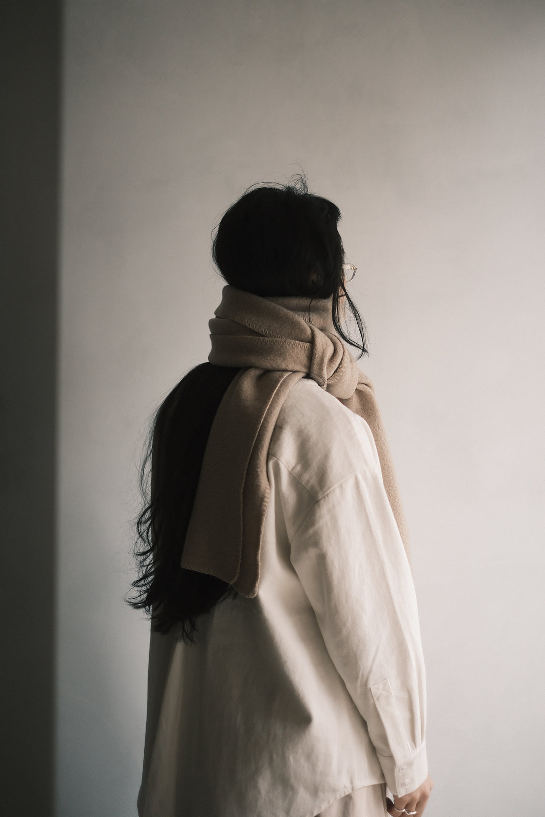 Long Scarf - Boiled Wool - FW25 - Sand Beige