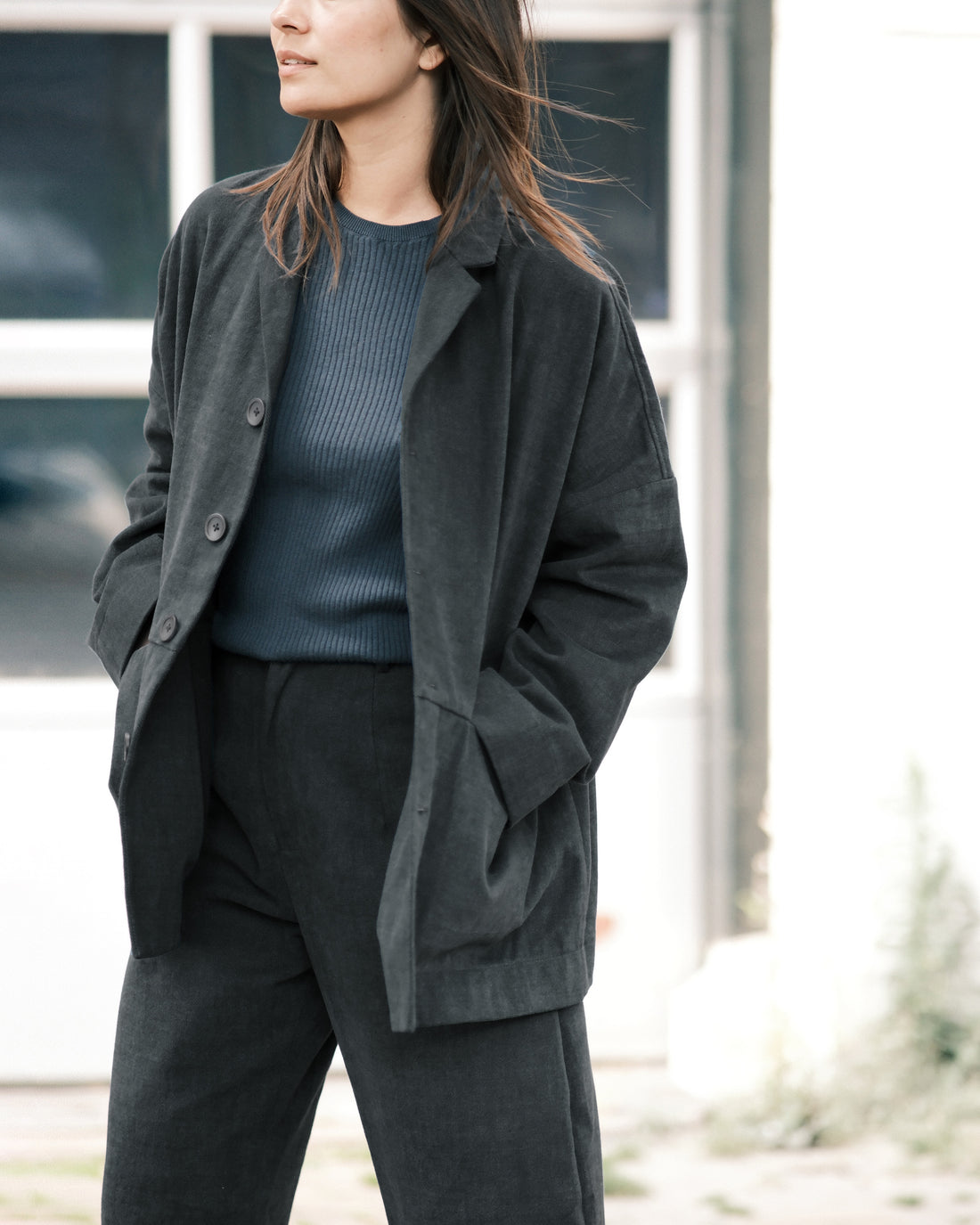 Oversized Blazer - SS26 - Charcoal Black