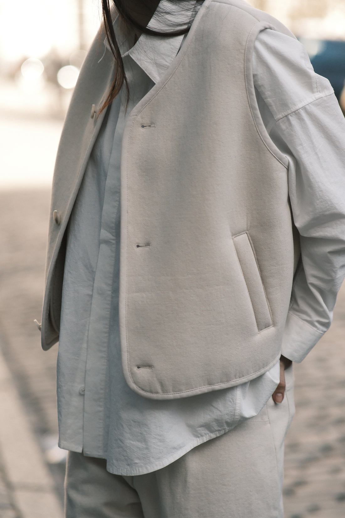 Double Faced Canvas Vest - FW25 -Off-White
