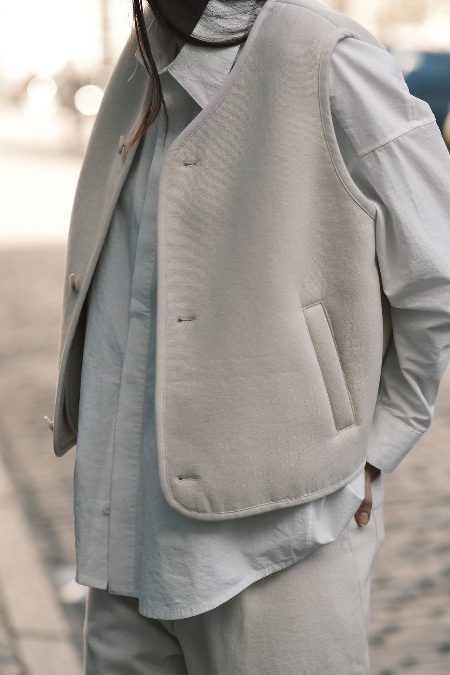 Double Faced Canvas Vest - FW25 -Off-White