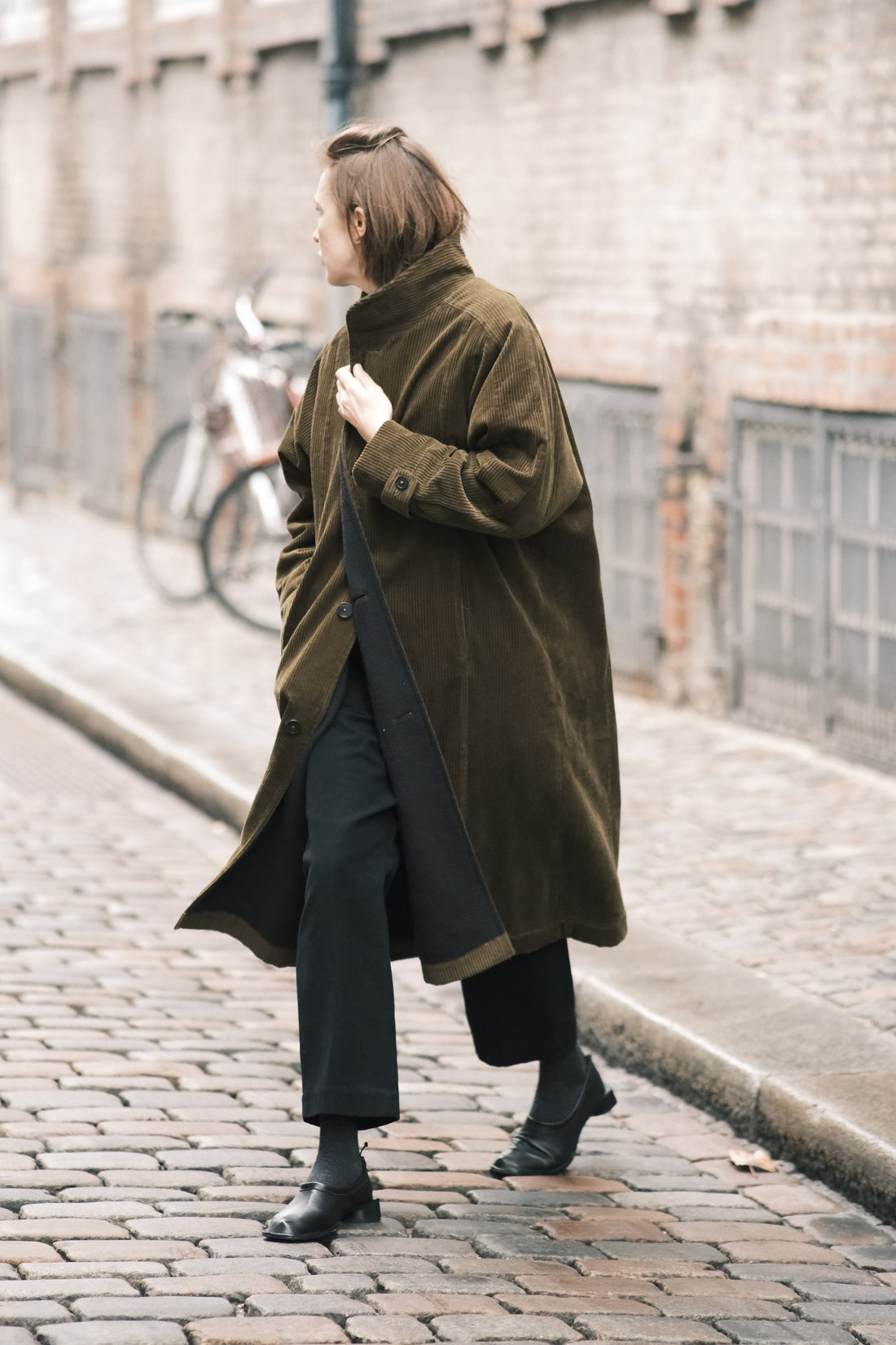 Padded Corduroy Fleece Coat - FW25 - Deep Olive