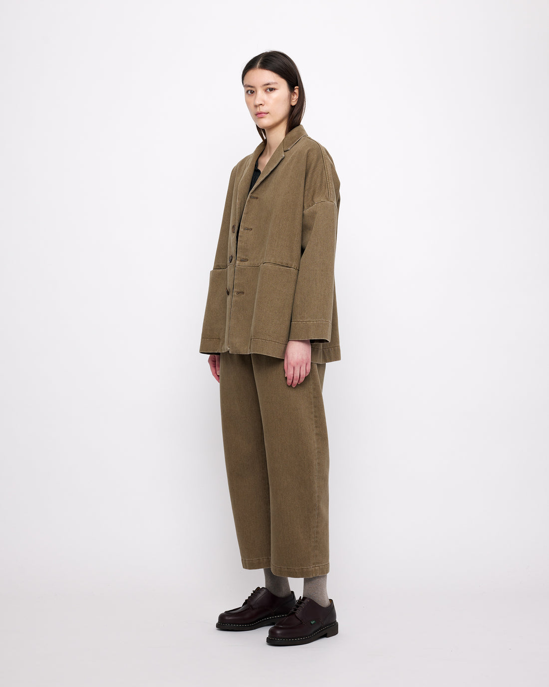 Sand-Washed Blazer Coat - FW24 - Washed Walnut – 7115 by Szeki